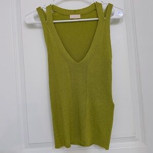 LIU JO Lurex Knit Top color avocado NWOT